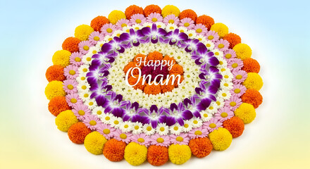 Vibrant Onam Pookalam: A Floral Celebration