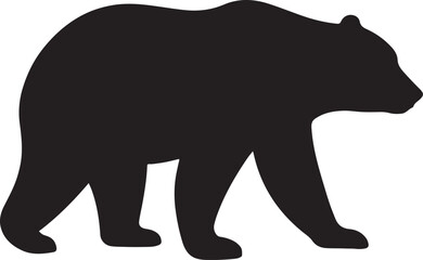 Bear silhouette vector illustration for wildlife, forest, animal, nature, and strong mammal design.