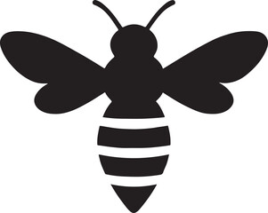 Bee silhouette vector illustration for insect, nature, pollination, honey, garden, and flying design.