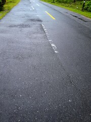 Wet road after the rain