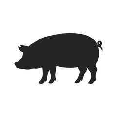 Pig silhouette white background
