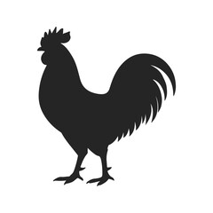 Rooster silhouette white background