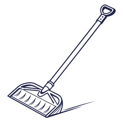 Illustration of a dustpan with a long handle isolated on white background for cleaning and collecting dust