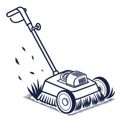 Illustration of a lawn sweeper, a manual tool for sweeping and cleaning outdoor surfaces isolated on white background