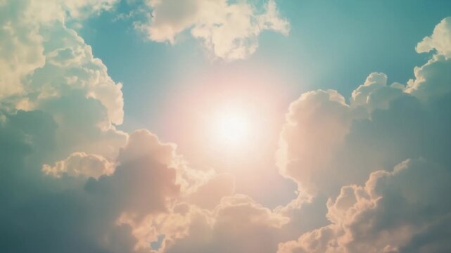 Sun-drenched cumulus cloudscapes with dynamic shadows