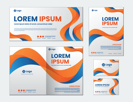 blue and orange abstract design branding background