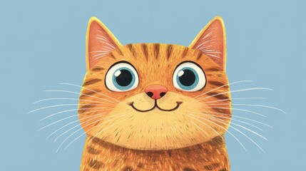 Adorable cartoon cat illustration perfect for baby clothes, cards, and textiles. Cute design with charming textures.