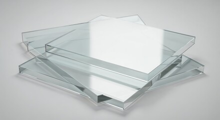 Stacked Glass Sheets: This captivating image showcases meticulously arranged sheets of clear glass.