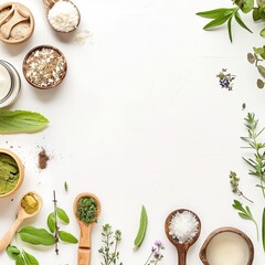 Flat lay of various culinary ingredients