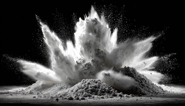 White powder explodes in a dramatic cloud