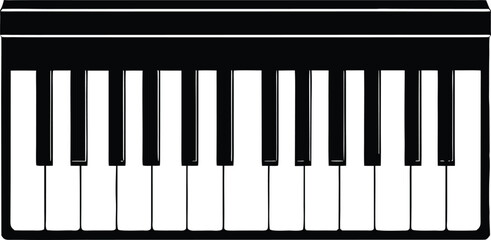 Musical Piano Keyboard Vector Elements Silhouette Illustration