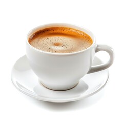 Obraz premium White ceramic coffee cup filled with dark espresso (1)