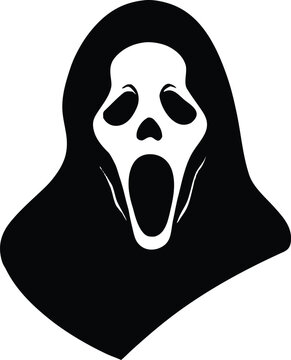 Horror Scream Mask Ghost Face Vector Silhouette Illustration