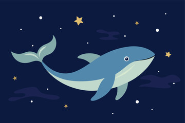 Majestic Space Whale Traveling Through The Cosmos