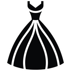 bride dress vector icon