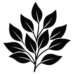 bush leaves vector icon