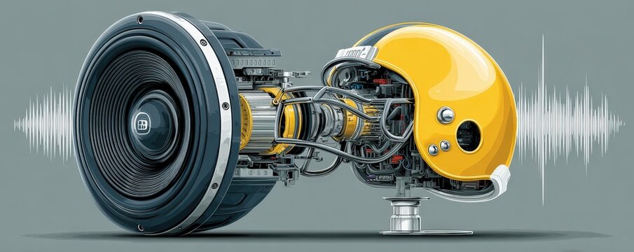 High-Tech Audio Speaker Football Helmet