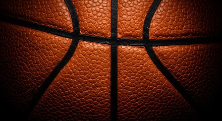 Fototapeta premium Vibrant Orange Basketball Leather Macro Texture