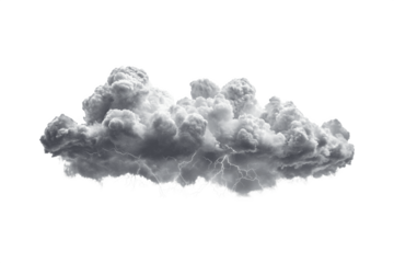 Dramatic storm cloud illuminated by bright lightning strike