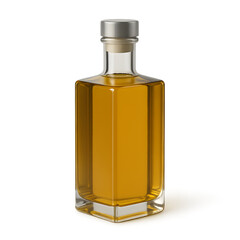 Sophisticated glass bottle showcasing a rich golden liquid, ideal for premium beverages, fine spirits, or luxury oils. Its elegant design evokes quality and refinement.