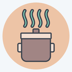 Icon Pot. related to Kitchen Utensils symbol. color mate style. design editable