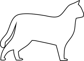 Cute cat outline vector, perfect for greeting cards, stickers, and animal branding.