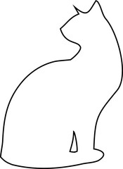 Line drawing of cat vector, great for Halloween posters, logos, and stylish animal designs.