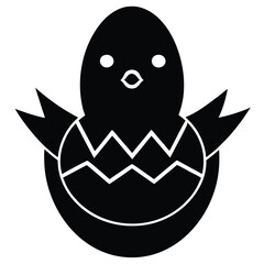 easter chick vector icon
