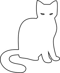 Pet cat outline in vector format, ideal for feline logos, home decor, and seasonal art.