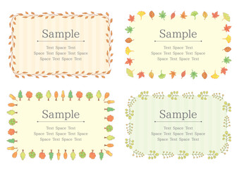 Set of 4 autumn leaf and wood frames