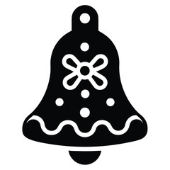 gingerbread bell vector icon