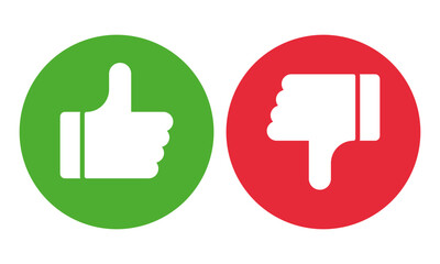 Obraz premium Thumbs Up and Down Like Dislike Icons