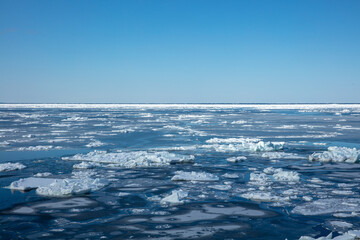 Floating ice floating in the cold sea © 多田 智