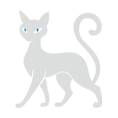 Cat with Blue Eyes, Pet Illustration