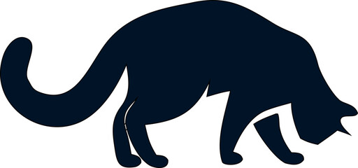 Cat silhouette vector art on white, ideal for sticker design and pet-themed visuals.