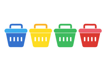 Fototapeta premium set of colorful Laundry basket vector silhouette illustration isolated on white background