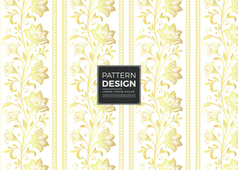 Golden Floral Elegance Pattern Seamless Ornamental Design with Decorative Flowers