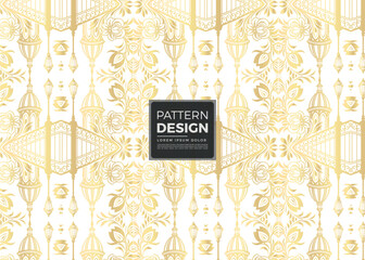 Ornate Gold and White Pattern Design Featuring Vintage Architecture Floral Motifs and Geometric Details