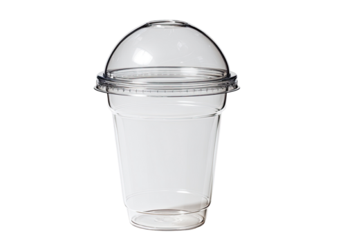 Clear plastic disposable cup with dome lid (2)