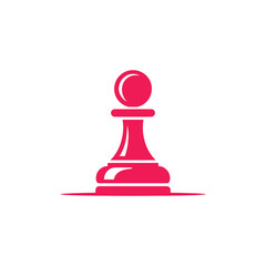 Isolated Pink Pawn Chess Piece Illustration on White Background, Strategic Game Element