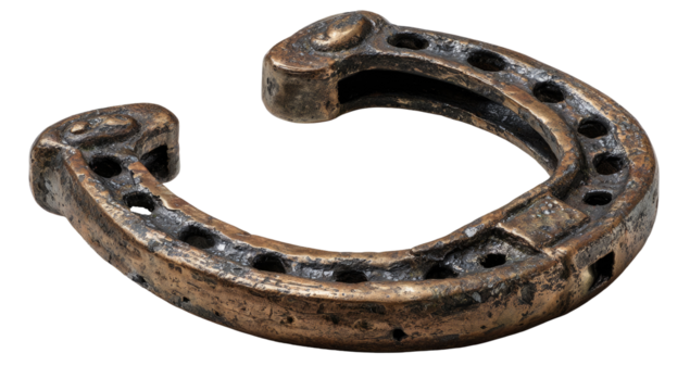 Antique horseshoe, bronze, ornate