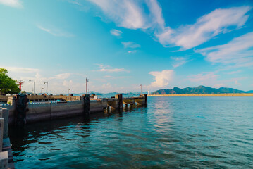Fototapeta premium The view of imabari city in Ehime, Japan 2025 