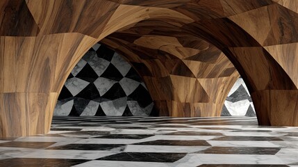 Wood Arches and Checkerboard