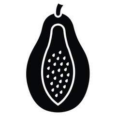 papaya fruit vector icon
