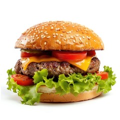 Classic cheeseburger on a sesame seed bun (3)