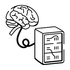 Sketchy style icon showing data transfer process
