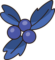 Obraz premium Collage of purple blueberries and blue leaves