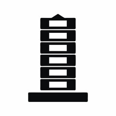Jenga vector silhouette illustration isolated on white background