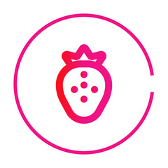 Obraz premium vector illustration of a pink strawberry icon