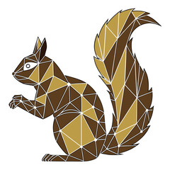 Geometric Low Poly Squirrel Vector Illustration